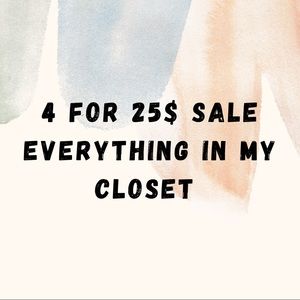 SALE!!! 4 items for 25$